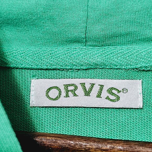 Orvis Zip Sweatshirt Hoodie Green Front Pockets Outdoor Wear Casual Women's Sz L - Picture 3 of 5